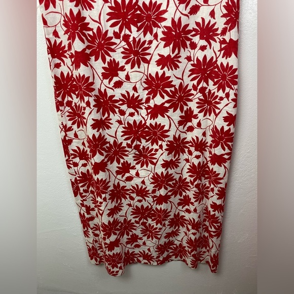 Vintage Linen Blend Vintage Bush Wacker Floral Midi Sleeveless Dress plus 16 - Picture 12 of 15